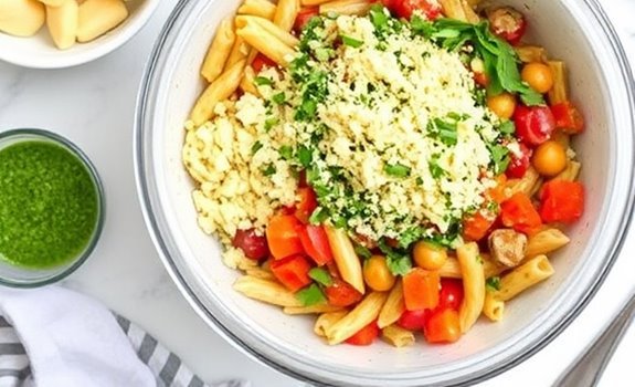 buffalo chickpea pasta salad