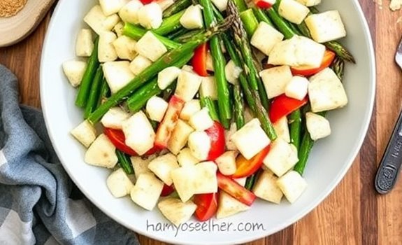 cheesy garlic roasted asparagus